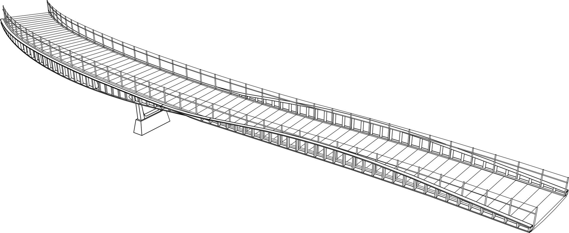 Tervlap - Bath Footbridge - Hídrészlet: vierendeel tartó