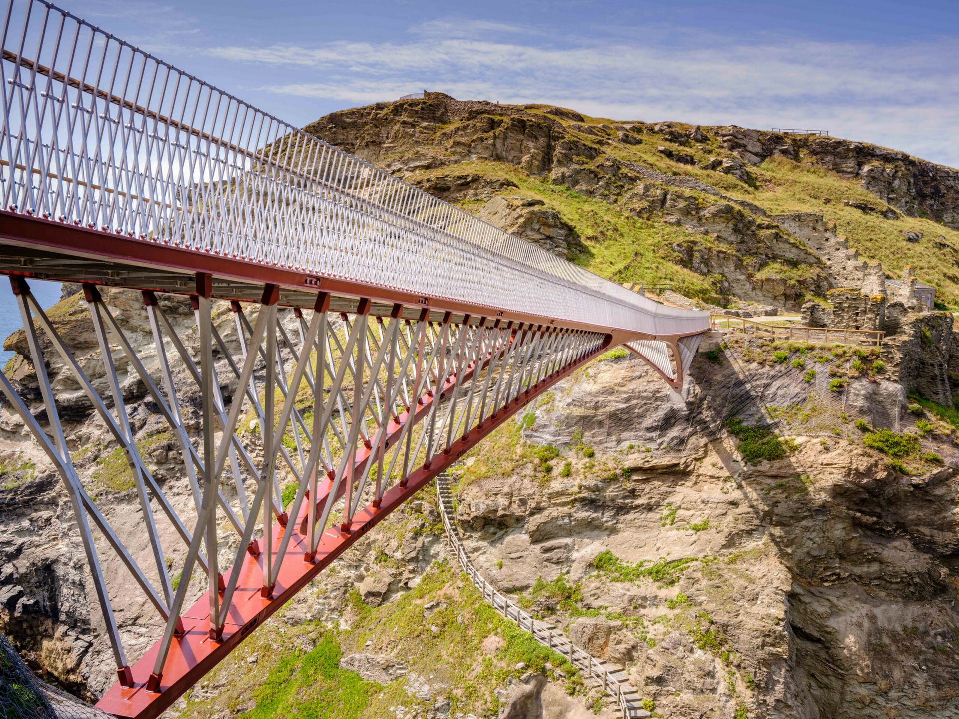 Jim Holden - Tintagel Castle Footbridge, Tintagel - Hídrészlet: andráskereszt kialakítása