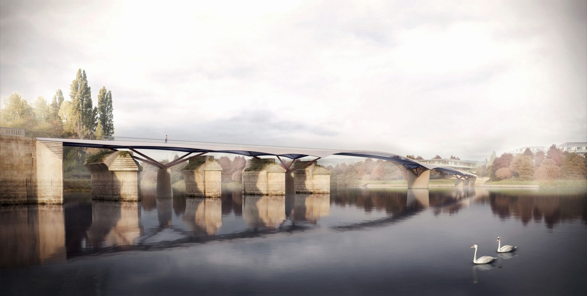 Látványterv - Ney&amp;Partners - Passerelle Poissy, Poissy - Hayes Davidson