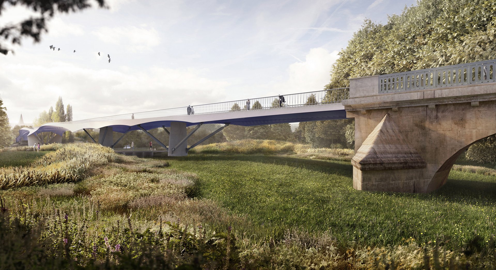 Látványterv - Ney&amp;Partners - Passerelle Poissy, Poissy - Hayes Davidson
